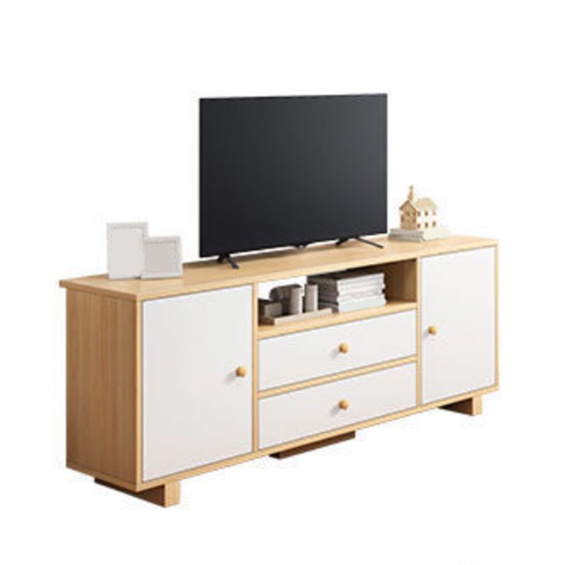 Wooden TV Media Console Scandinavian TV Stand Console for Living Room