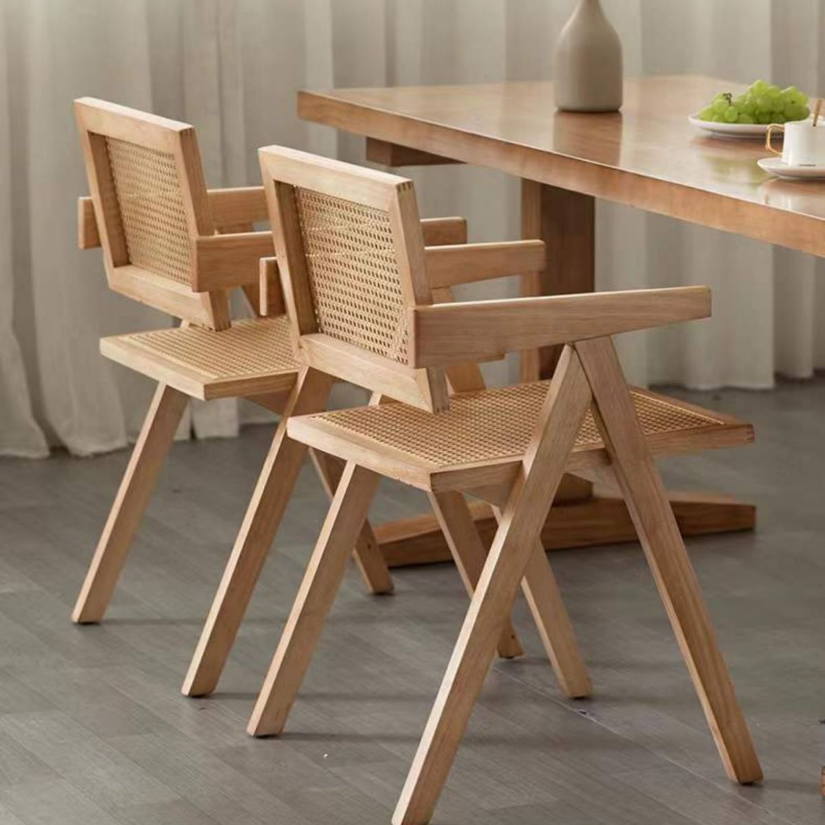 Modern 1/2/3/5 Pieces Beige Dinette Set Pine Wood Rectangle Dining Table Set