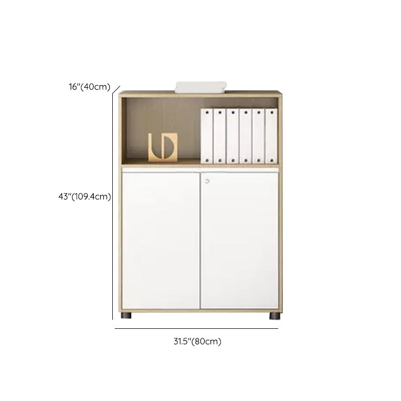 Contemporary Filing Cabinet Wooden Frame File Cabinet in White