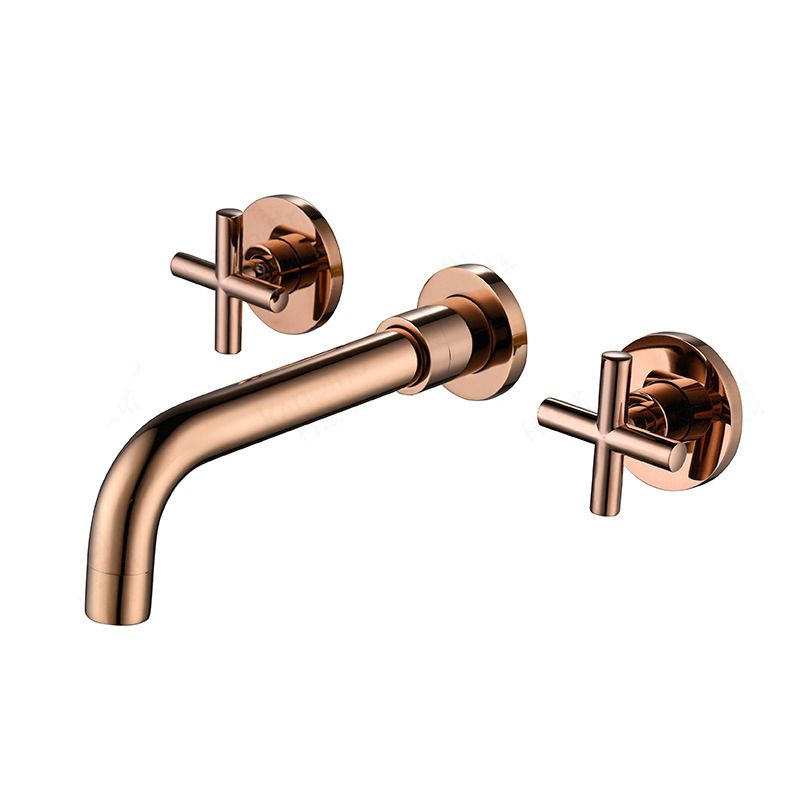 Glam Style Faucets Widespread Wall Mounted Bathroom Sink Faucet