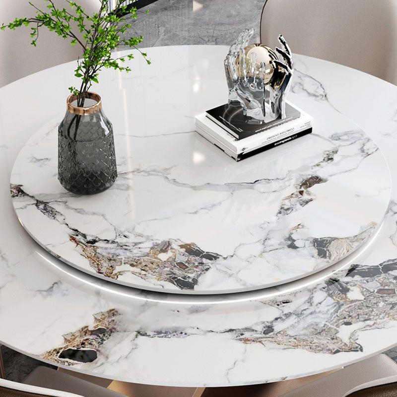 Glam Sintered Stone Dining Table Round Dinner Room Table for Dining Room