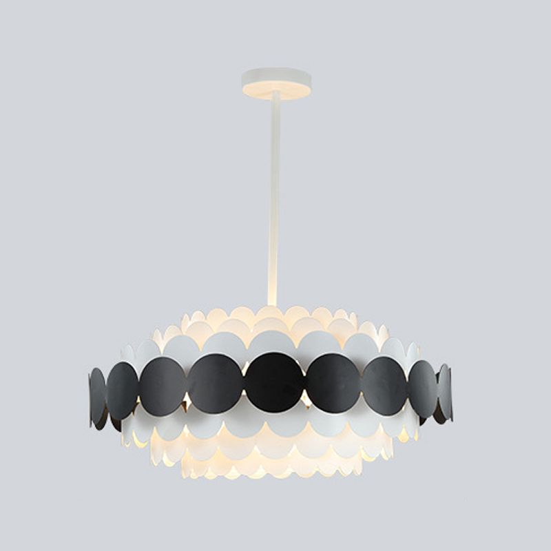 Nordic Style Chandelier Simple Hanging Light with Acrylic Shade for Bedroom