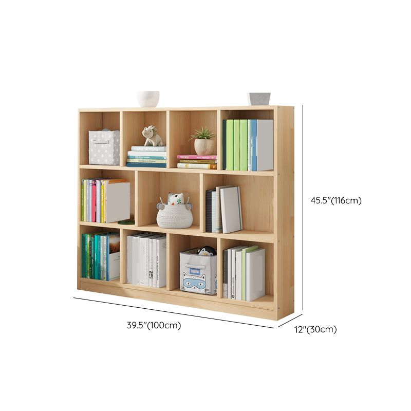 Modern Solid Wood Bookshelf Closed Back Bookcase with Shelves