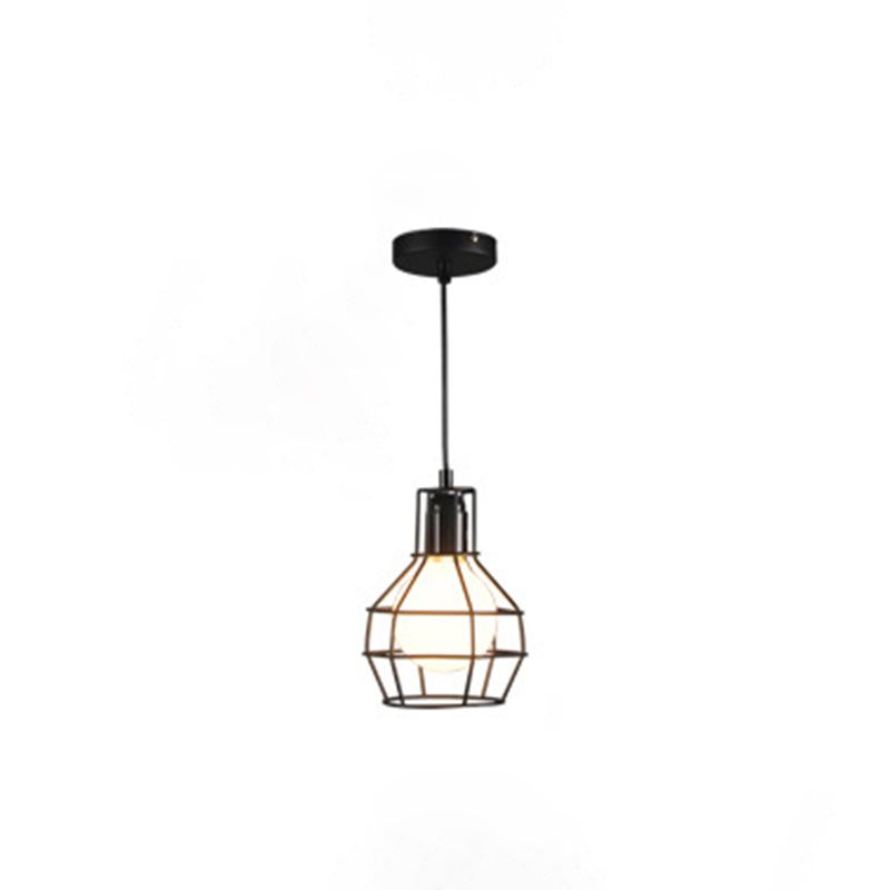 Industrial  Cage Pendant Light Glass 1 Light Pendant Lighting Fixtures