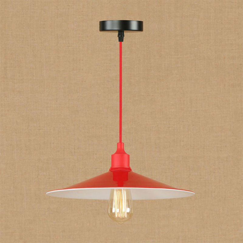 Red Saucer Suspension Lighting Factory Metal 1/3-Head Living Room Swag Pendant Light