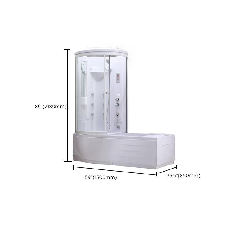 Corner Tub & Shower Kit Easy Clean Glass Tub & Shower Kit with Light