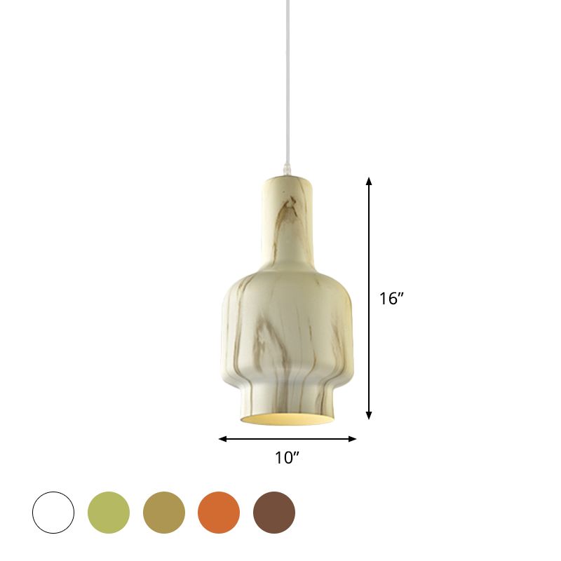 Blanc / vert 1 Light Pendant Plafond Light Warehouse Aluminium Water Pot Pot Suspension pour le salon