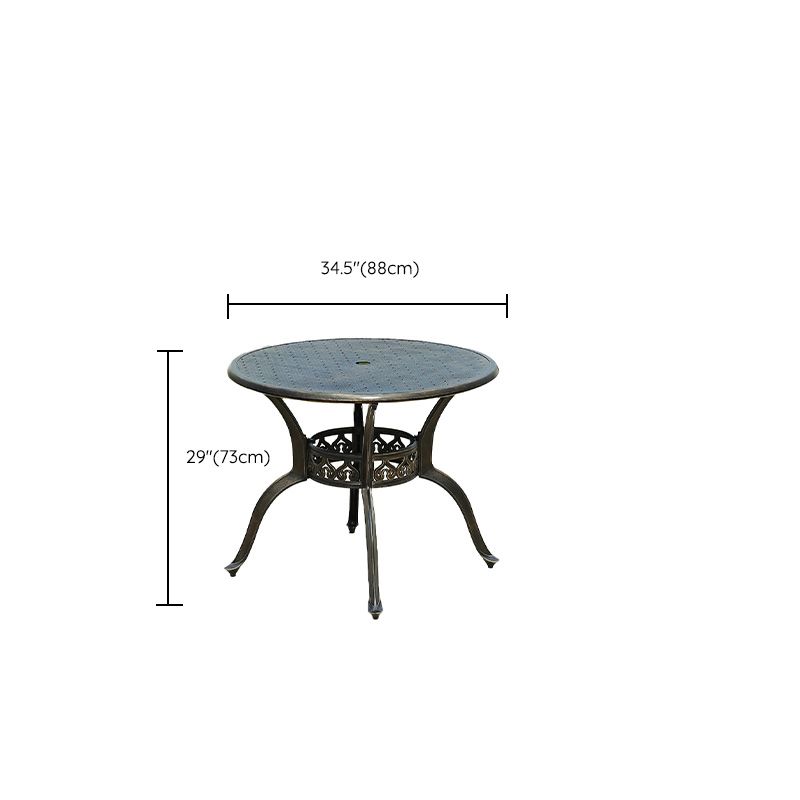 Metal Dining Table with Water Resistant Contemporary Patio Table