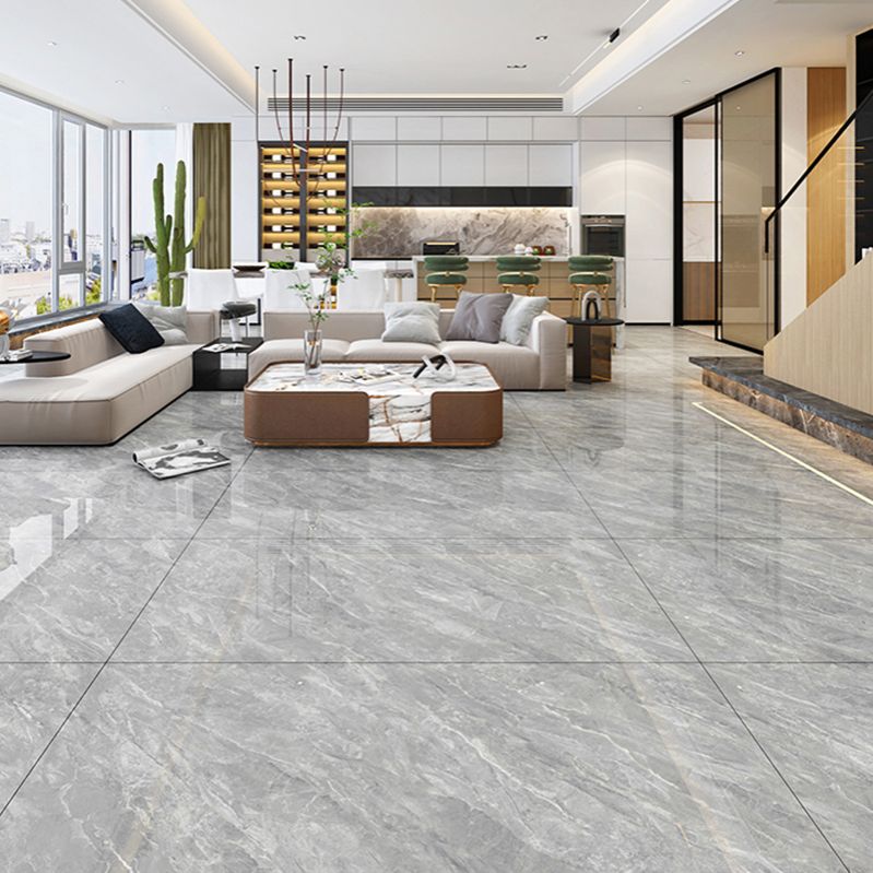 Square Matte Wall Tile Marble Gray Singular Tile for Floor Case