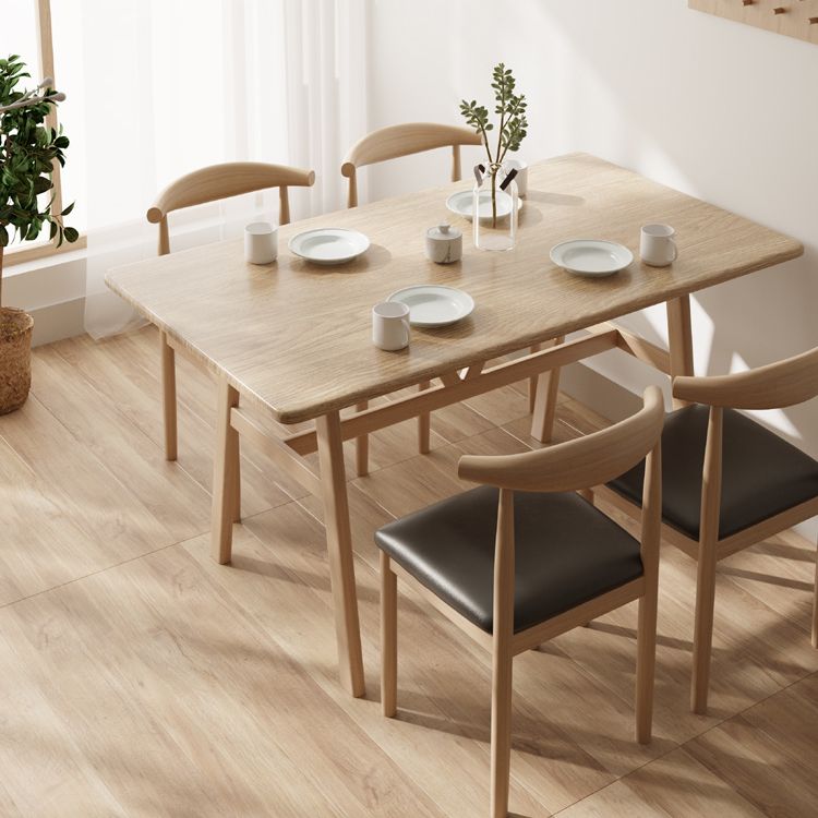 Modern Solid Wood Standard Dining Set Rectangle Shape Kitchen Dining Set with 4 Legs Table