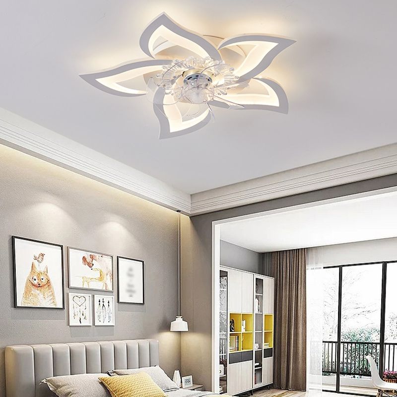 Multi Light Ceiling Fan Lighting Modern Style Metal Ceiling Fan Light for Dining Room