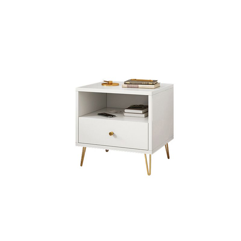 Modern Style Plate Countertop Metal Cabinet Leg White Nightstand