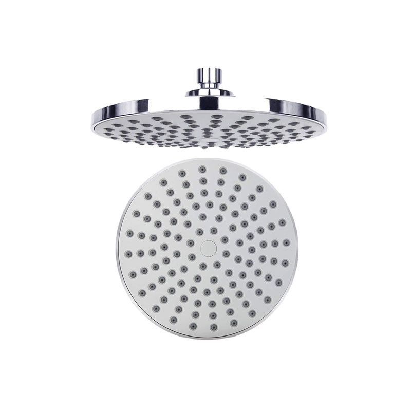 Contemporary Fixed Shower Head Round Shower Head Combo in Silver