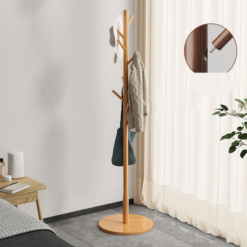 Modern Coat Hanger Wood Free Standing No Storage Entry Hall Tree