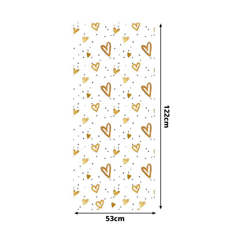 Yellow Heart Shapes Wallpaper Panels Peel and Paste Wall Decor for Childrens Bedroom