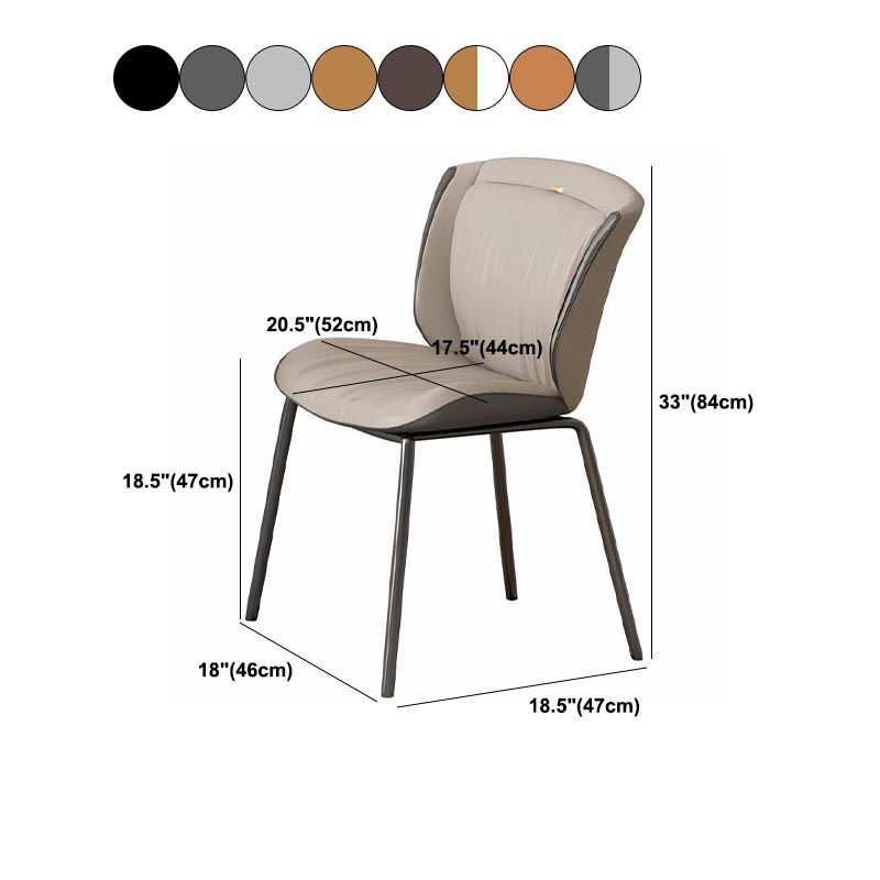 Modern Faux Leather Dining Chair Wingback Side Chair in Matte Finish