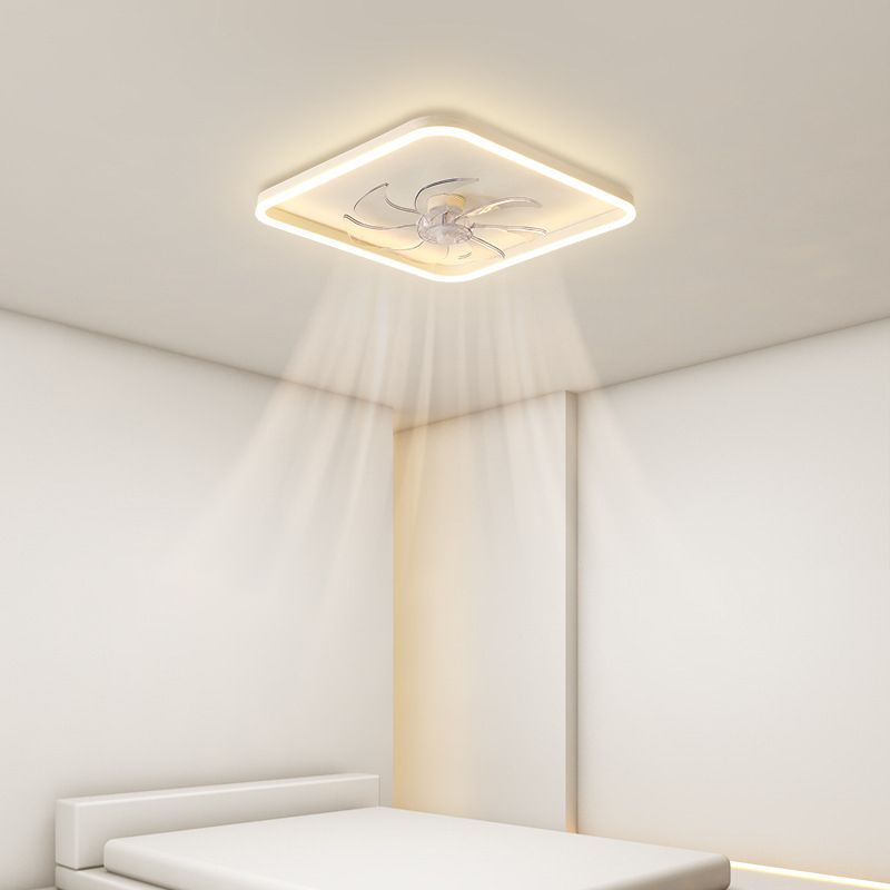 White LED Fan with Light 7-Blade Modernism Ceiling Fan for Living Room