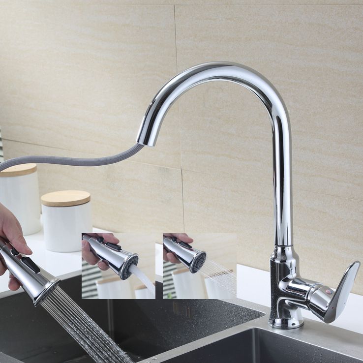 Modern Kitchen Faucet Single Handle Water Faucet with Pull out Sprayer