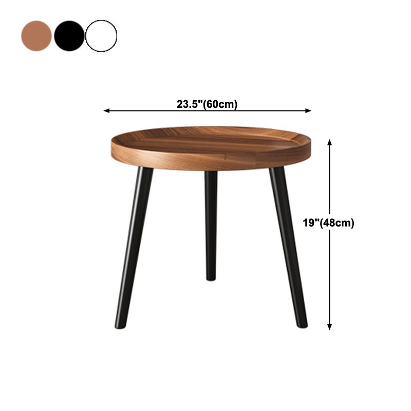 19'' Tall Modern Night Table Plates Round Open Storage Bed Nightstand with Legs