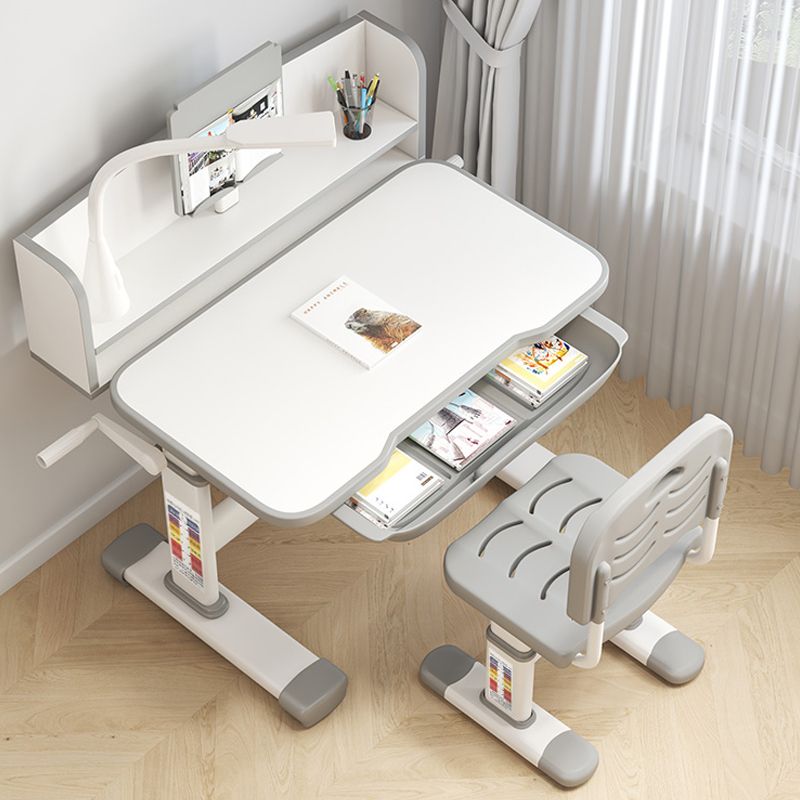 Contemporary Adjustable Children's Desk with 1 Drawer and Hand Crank