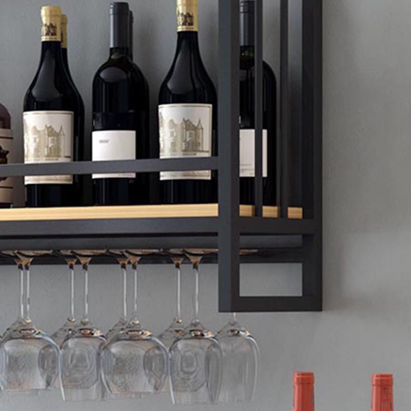 Metal Wall Mounted Wine Glass Stemware Rack Holder Industrial Wine Rack Kit