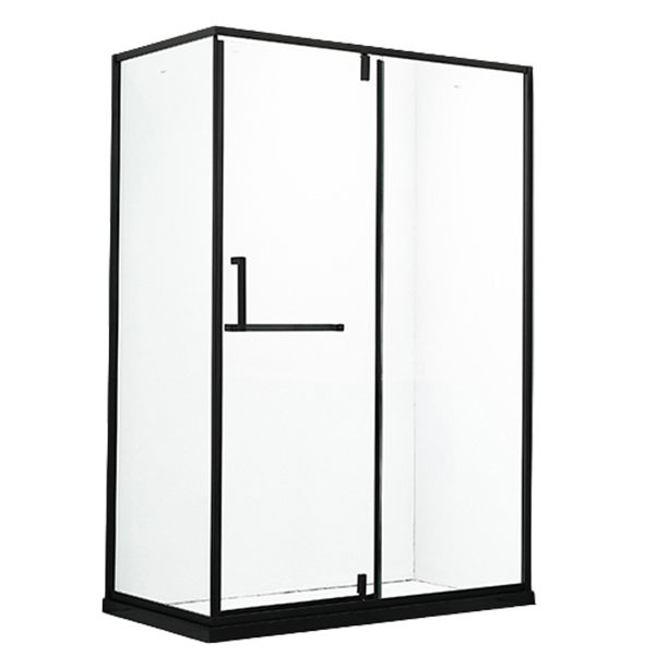 Black Rectangle Shower Enclosure Clear Tempered Glass Shower Enclosure