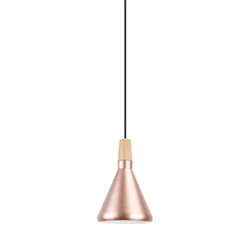 Pendentif pyramide en or rose 1 lampe de suspension en aluminium de style moderne pour salle d'étude