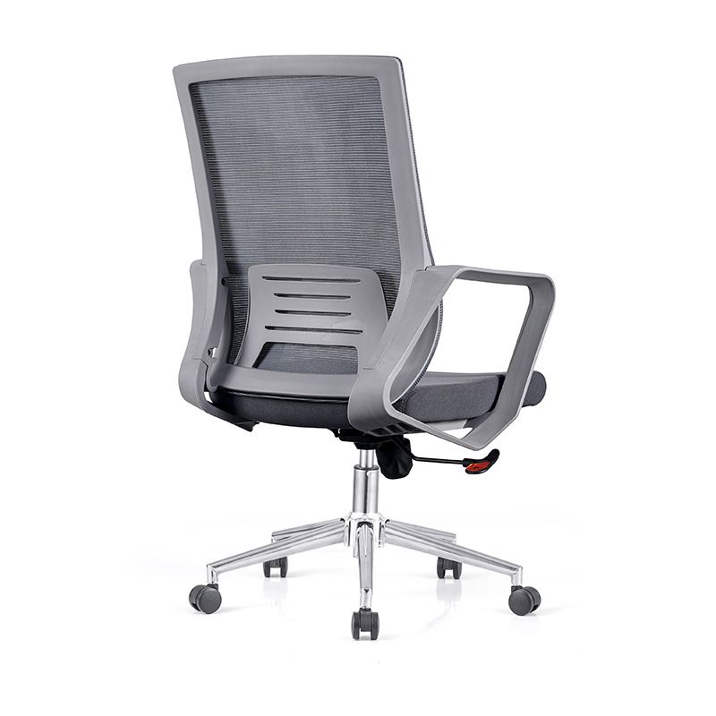 Modern Fixed Arms Computer Chair with Wheels Mid-Back Office Chair