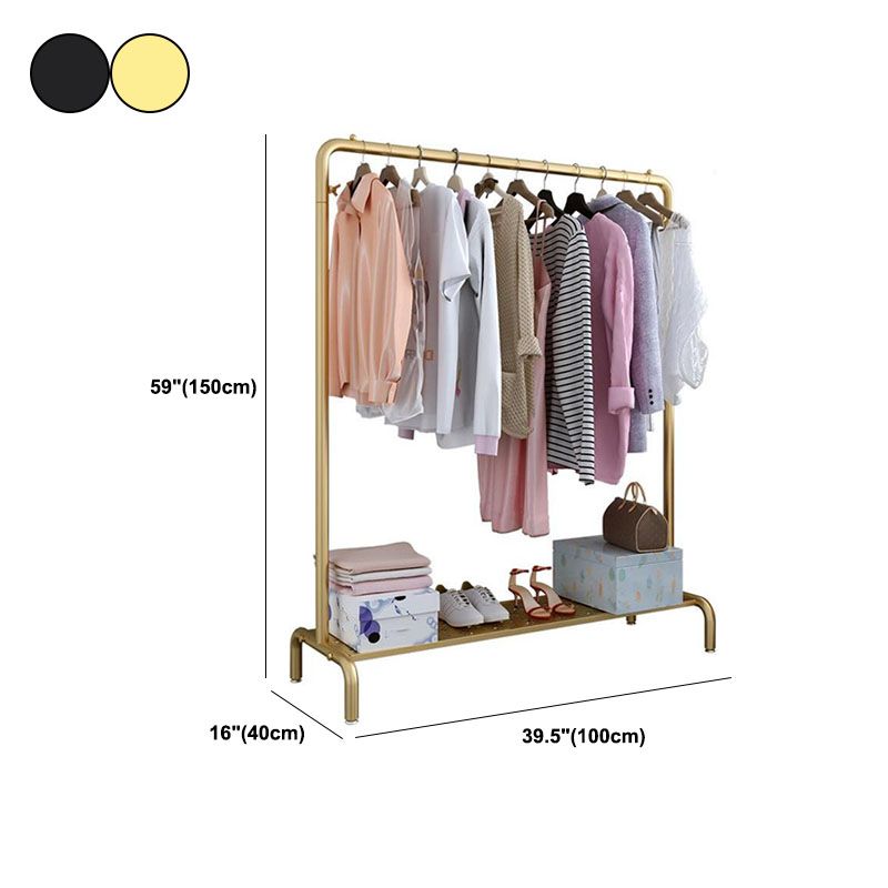 Industrial Style Coat Rack Metallic Free Standing Coat Rack With Shelves