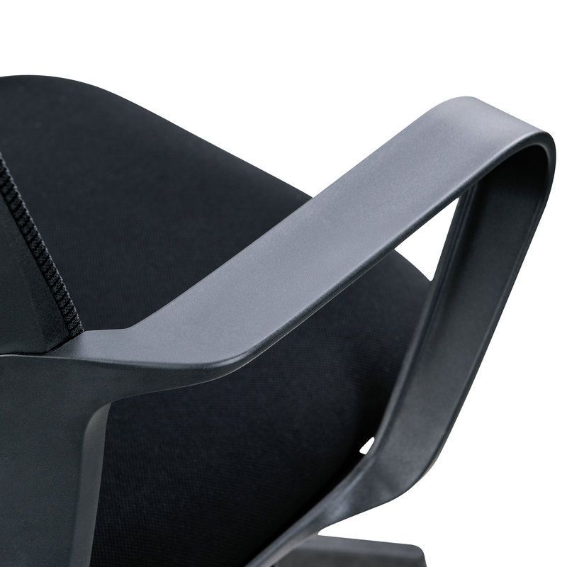 Contemporary Desk Chair Black Fixed Arms Mid Back Home Office Chair