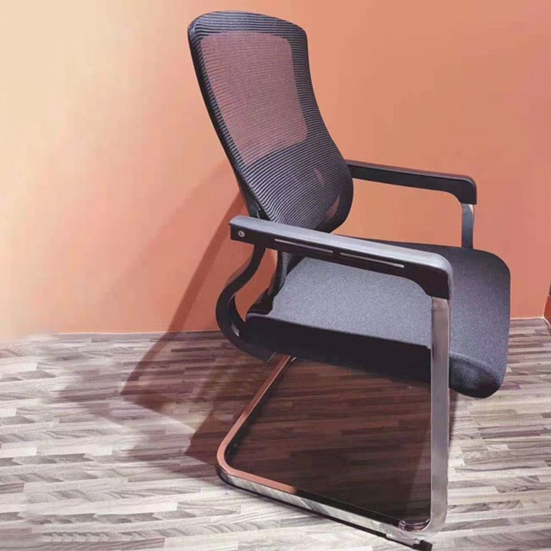 Contemporary Ergonomic Office Chair Mid-Back No Wheels Chair