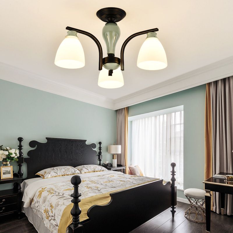 Modern Style Dome Shape Flush Mount Glass Ceiling Light for Living Room