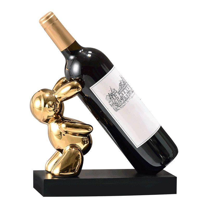 Modern Simple Ceramic Wine Rack Rabbit Shape Wine Bottle Rack for Kitchen