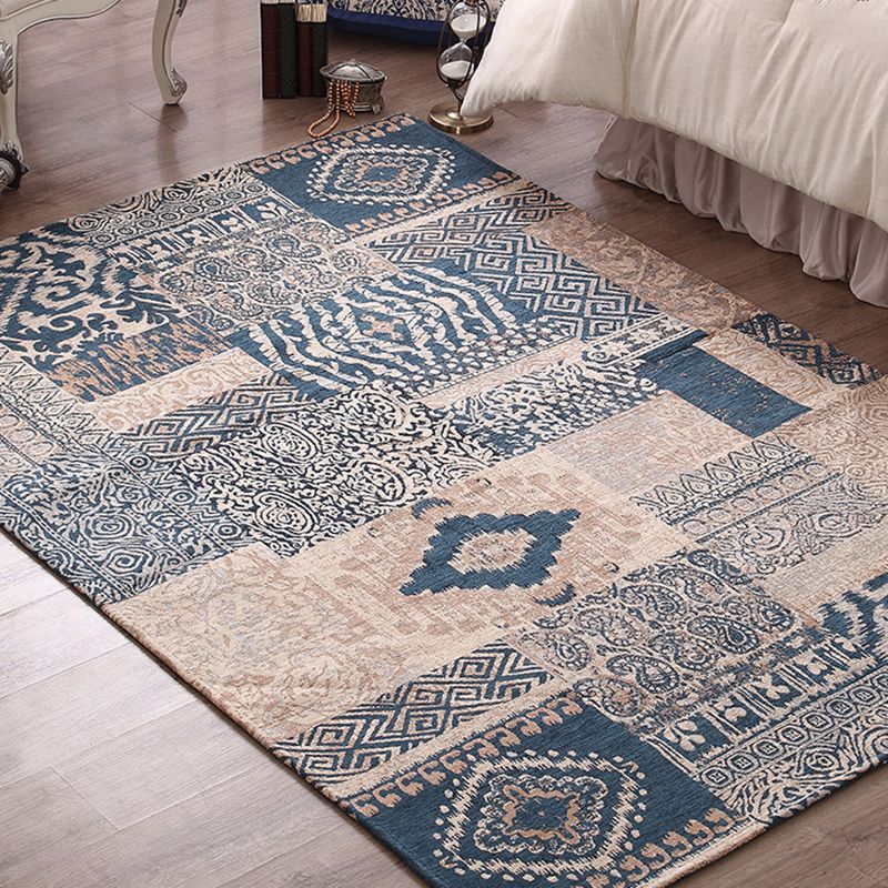 Special Florentine Tile Carpet Multicolor Polyester Rug Anti-Slip Backing Carpet for Living Room