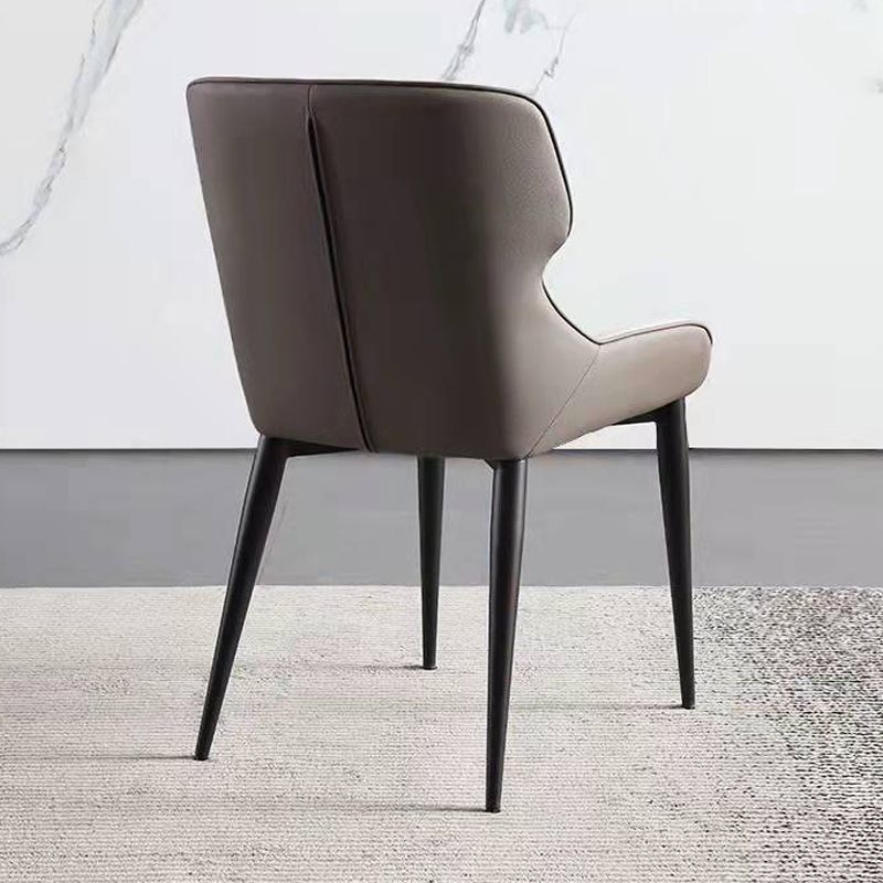 Dining Room Armless Chairs Modern Faux Leather Kitchen Chair for Home