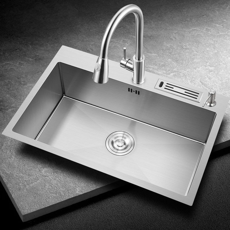 Modern Kitchen Sink Stainless Steel with Accessories and Faucet Kitchen Bar Sink