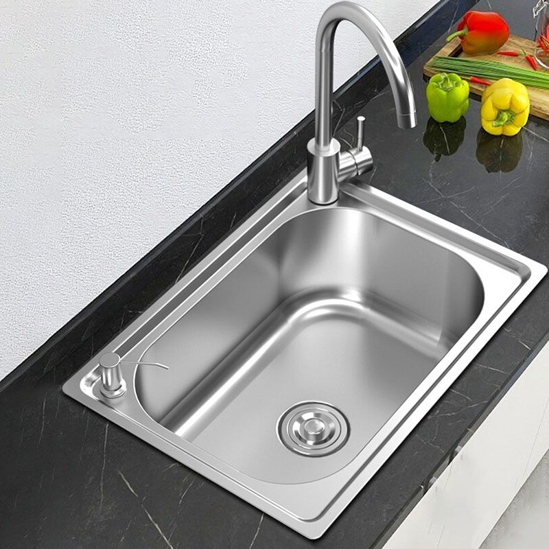 Modern Style Kitchen Sink Stainless Steel Drop-In Oval Kitchen Sink with Faucet