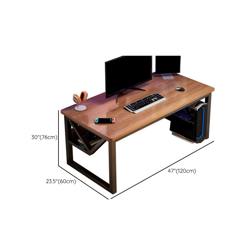 Modern Wood Computer Desk Cable Management Rectangular Office Desk