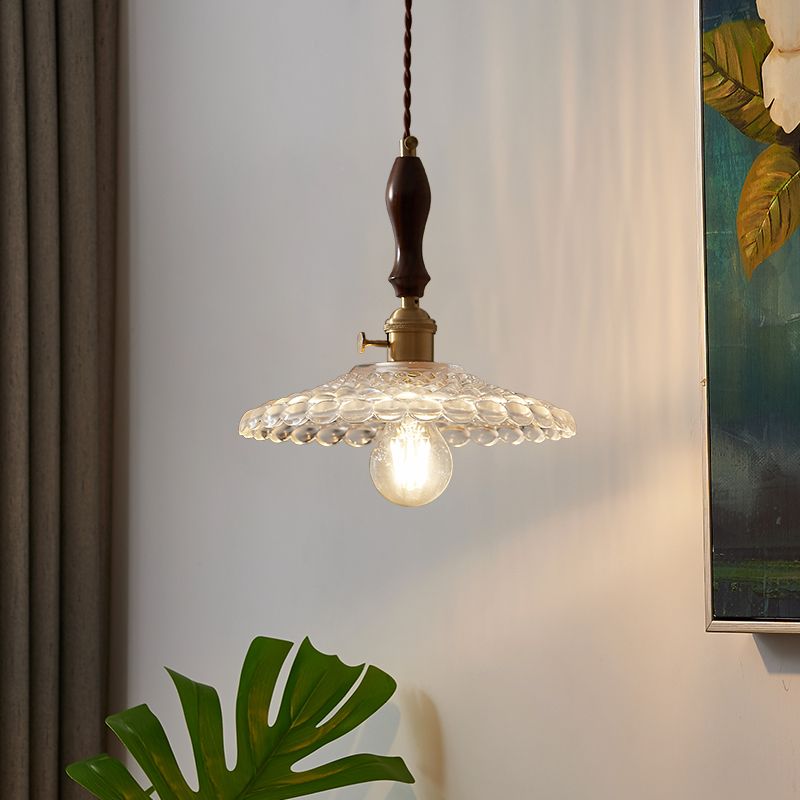 Coppa di vetro Copertura Ombra appeso Luci sospese in stile industriale 1 lampada appesa alla luce per camera da letto