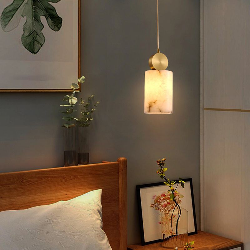 Suspension Pendant Light Simplicity Stone Bedroom Hanging Ceiling Light