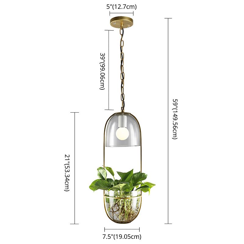 Lumo a soffitto a sospensione Light Living Soggiorno Luce a sospensione con tonalità in metallo ovale in oro (consegna senza piante)