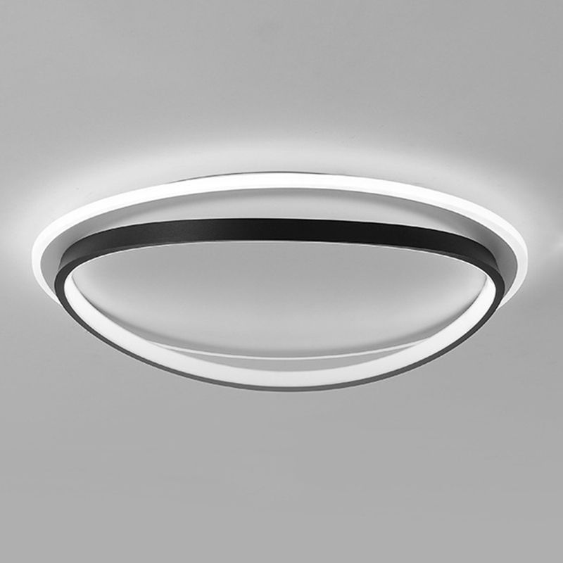 2 - Light Round LED Flush Mount Minimalist Linear Ceiling Mount