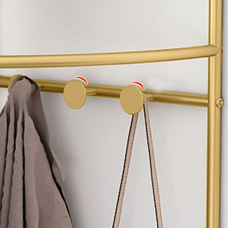 Contemporary Style Coat Hanger Multilayer Shelves Metallic Entry Coat Rack