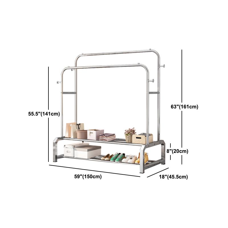 Contemporary Entryway Kit Metal Free Standing Hooks Shelving Included Hall Stand