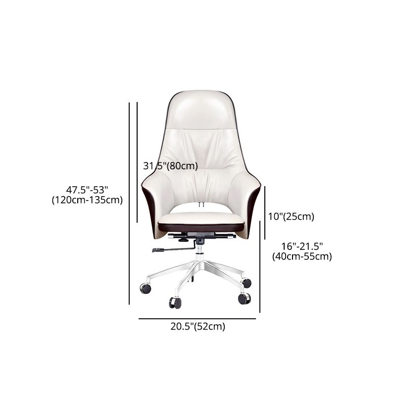 Chrome Metal Base Contemporary Office Chair Adjustable Task Chair with Wheels