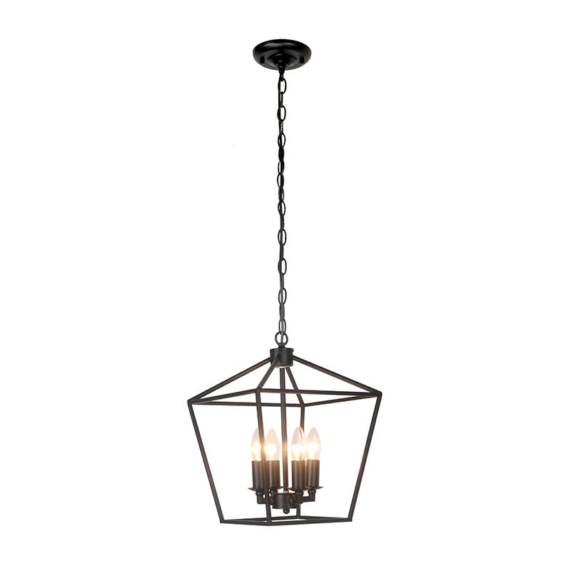 4 Lichter Geometrische Multi -Anhänger Retro Industrial Style Metal Multi -Drop -Deckenlichter für das Restaurant