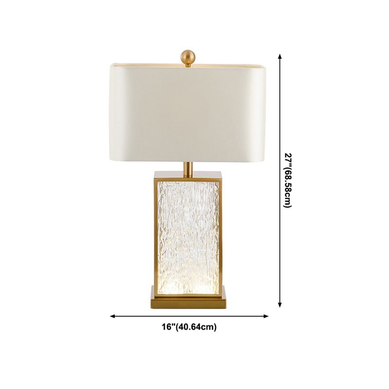 Postmodern 1-Light Table Lamp with Squared Glass Table Lights for Living Room