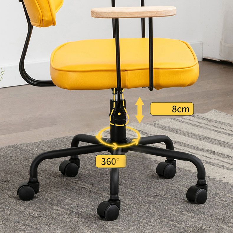 Black Frame Modern Desk Chair with Mid Back Swivel Office Chair with Wheels