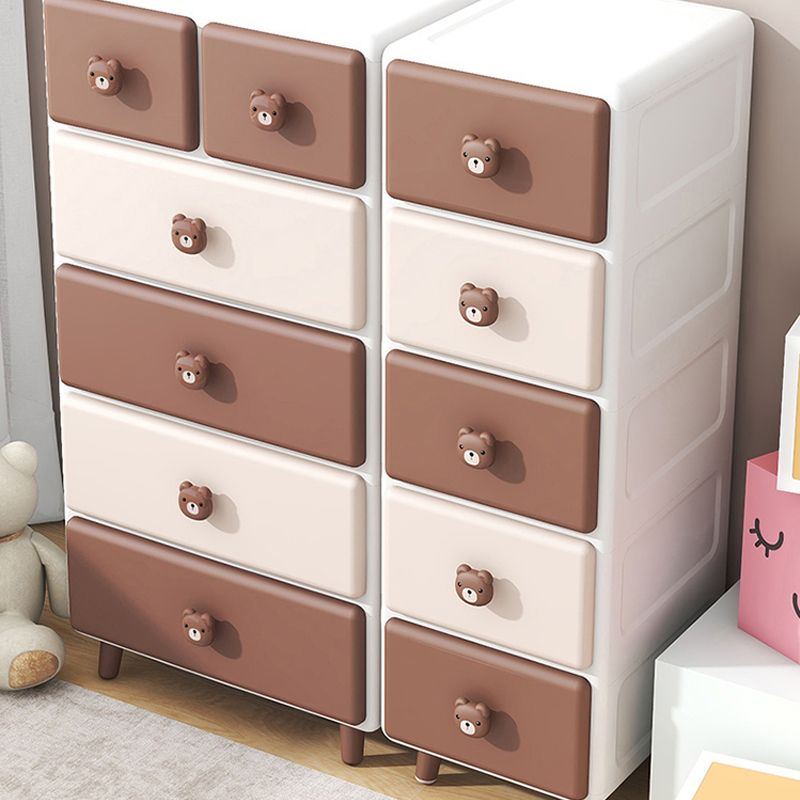 Scandinavian Plastic Kids Dressers Vertical Kids Furniture for Bedroom