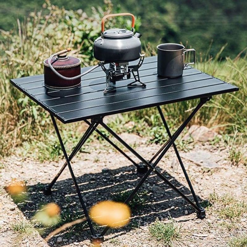 Black Rectangle Removable Camping Table Contemporary Aluminum Camping Table